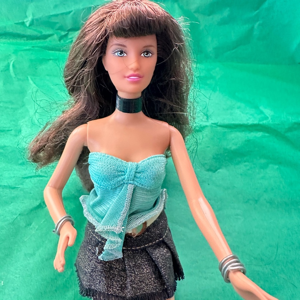Barbie Doll with Aqua Top and Black Skirt
